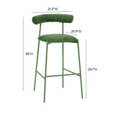 Liliana Forest Green Performance Velvet Bar Stool Model: TOV-D68770